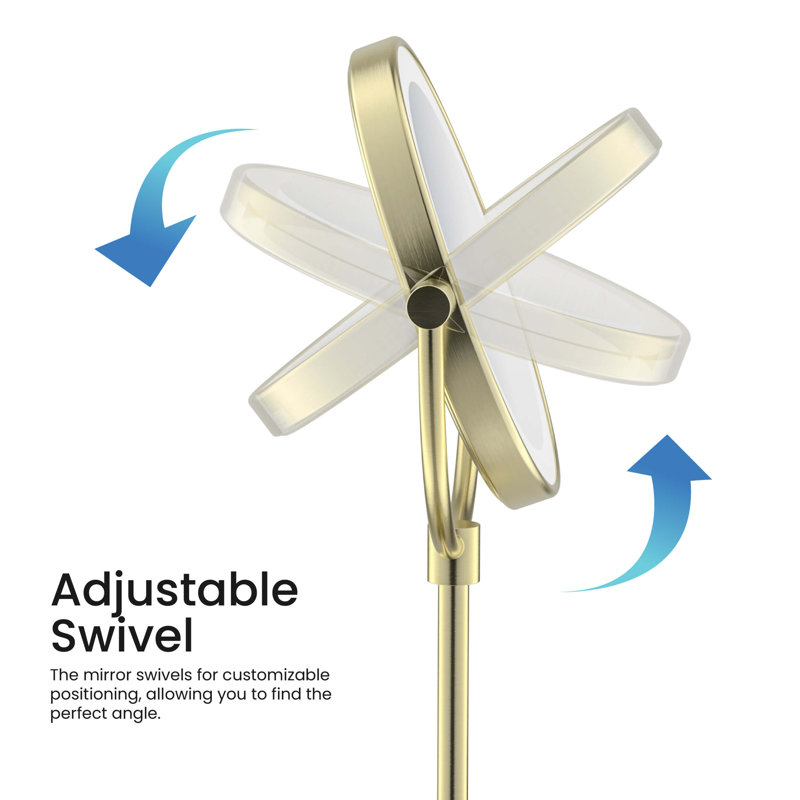 KIBI USA Circular LED Free Standing Magnifying Make Up Mirror Wayfair